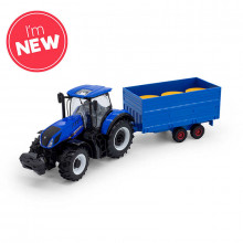 1:32 New Holland T7.315 Tractor With Hay Trailer
